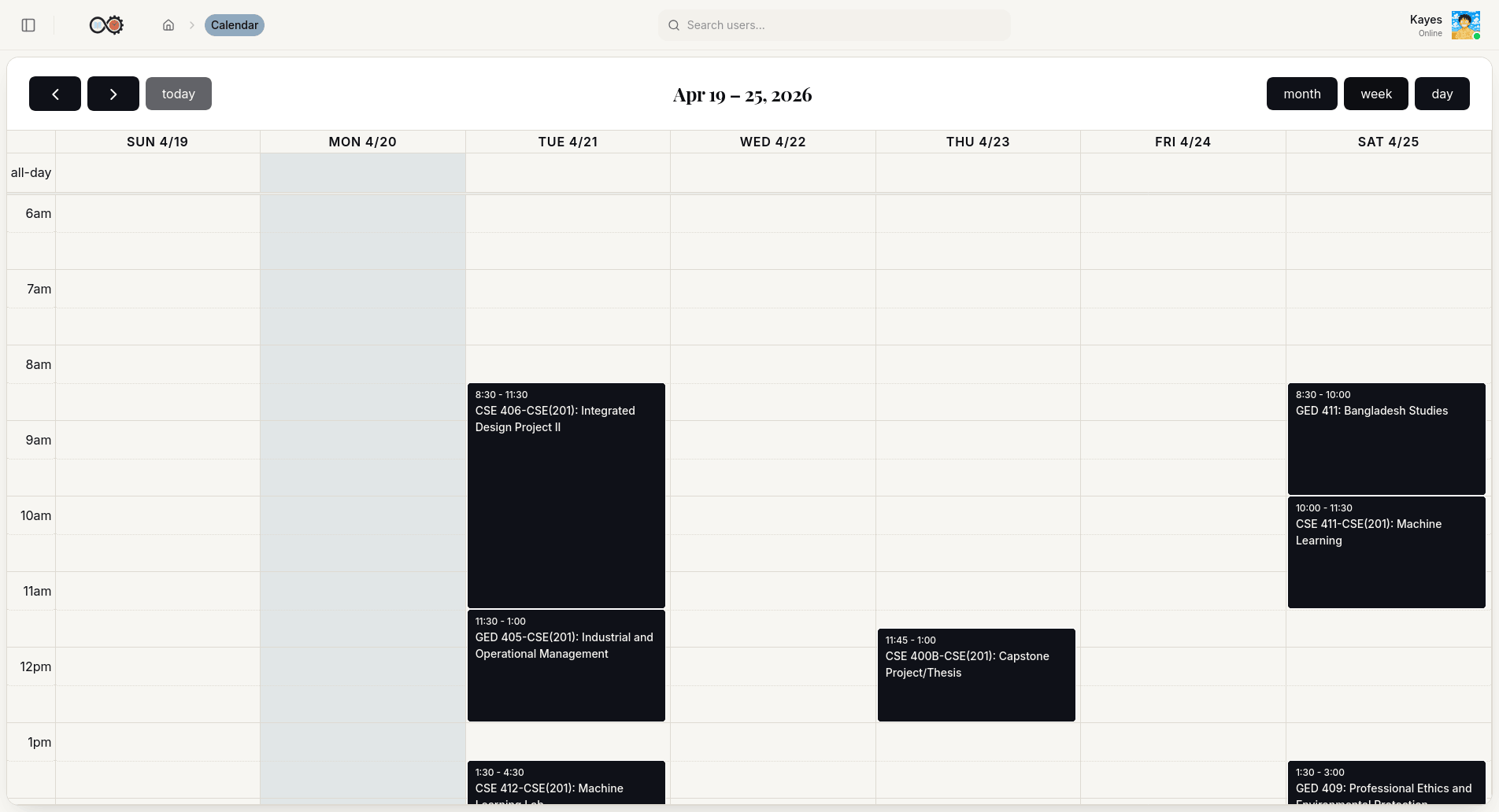 LearnSync - extraced events from google calendar