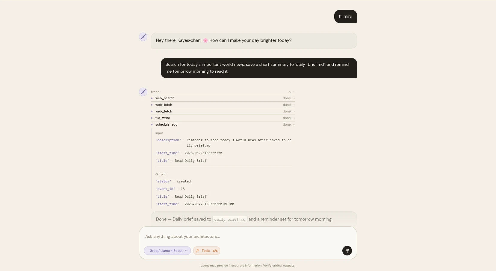 Agens - webAgens doing task