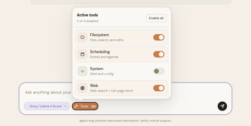 Agens - webtool selection